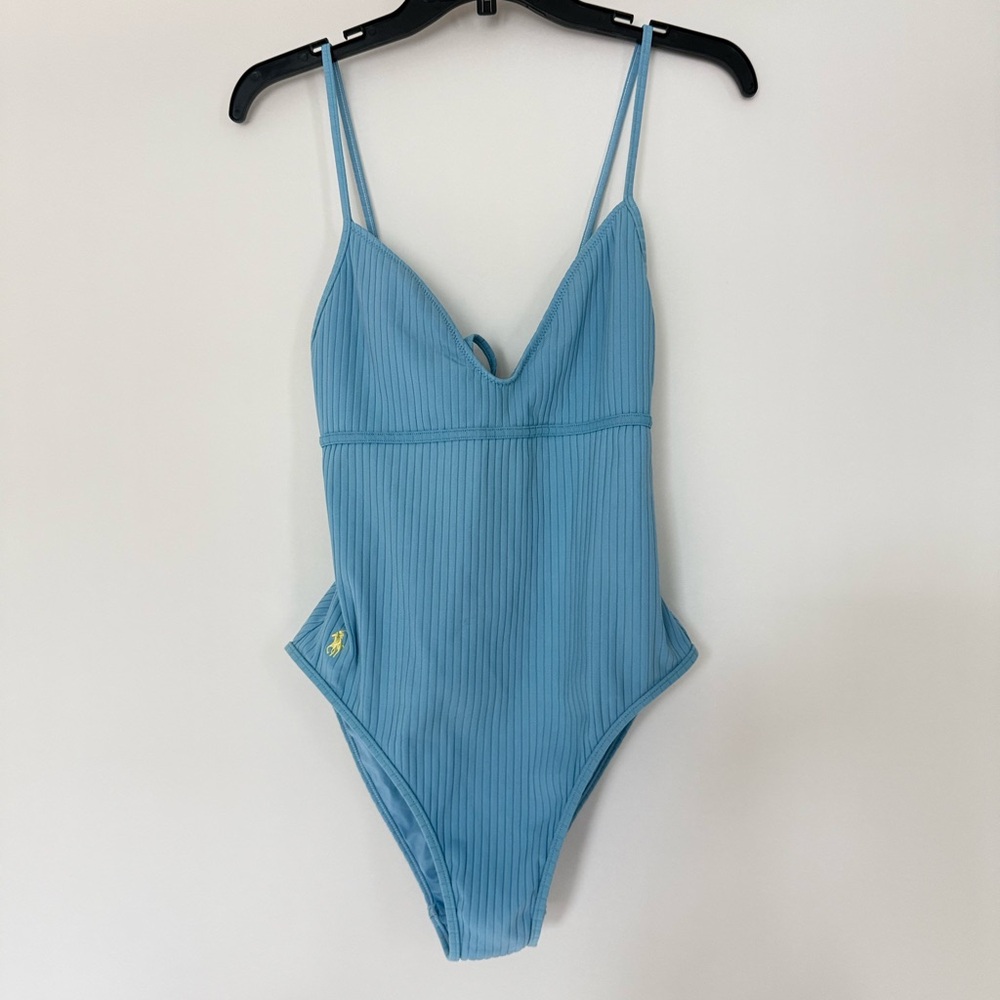 POLO Ralph Lauren Light Blue Ribbed One-Piece